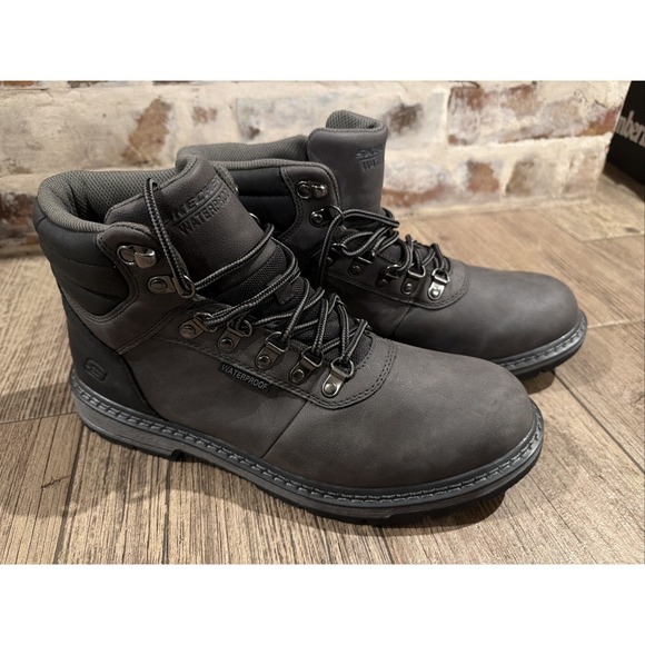 Skechers Mens Waterproof Relaxed Fit Corado Jaxx Boots - Charcoal - New Sz 10 - Picture 5 of 6